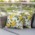 thumbnail image 3 of Yellow Lemon Outdoor Pillow Covers Pack of 2 Green Leaf White Flowers Farm Plant Summer Waterproof Throw Pillow Covers Decorative Cushion Cases for Patio Garden Tent Balcony Couch 26x26 inch, 3 of 9