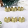 thumbnail image 4 of 24/12/6 Pieces Glitter Tealights Candles Flameless Votive Candles for Valentine's Day Table Wedding Part, 4 of 9
