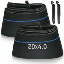 LotFancy 20 x 3.5/4.0 Fat Mountain Bike Tube, Pack of 2, AV35mm Schrader Valve