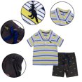 thumbnail image 4 of KYAIGUO Toddler Kids Boys Summer Stripes Shorts Set 2PCS Short Sleeve Casual T-Shirt Shorts with Pocket for 3-8 Years Old, 4 of 11