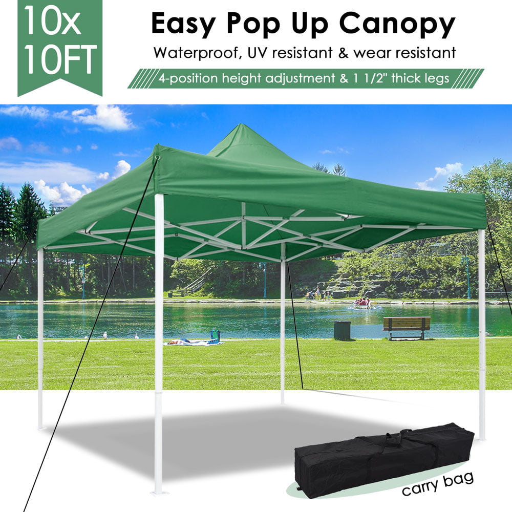 10x10 EZ Pop Up Canopy Tent Heavy Duty Aluminum Outdoor Gazebo WATERPROOF Top 