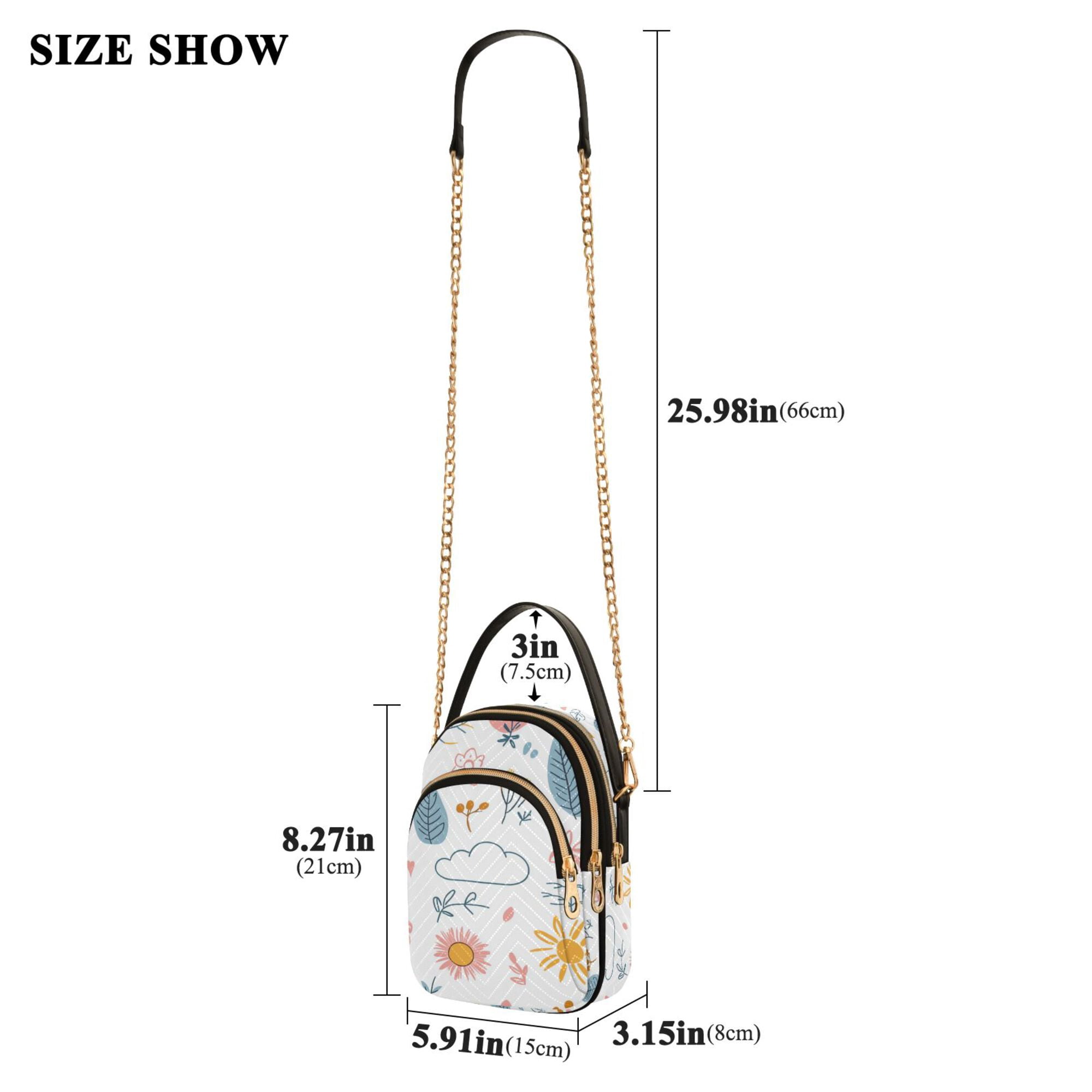 FORMRS Crossbody Bag for Women Quilted Travel Shoulder Cell Phone Purse with Chain Strap Handbag, Cartoon Doodles