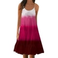 thumbnail image 2 of Kagetolytai Summer Dresses for Women 2024 Women's Summer Fashion Gradient Loose Splicing Casual Beach Tank Dresses Womens Summer Dresses Hot Pink 2XL, 2 of 5