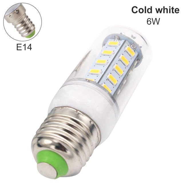 Inteprter Bombilla LED de maíz cubierta transparente portátil iluminación lámpara de noche decoración del hogar E27 6W Iluminación novedosa Blanco frio E14 Tipo 2 Inteprter HA002054-20B