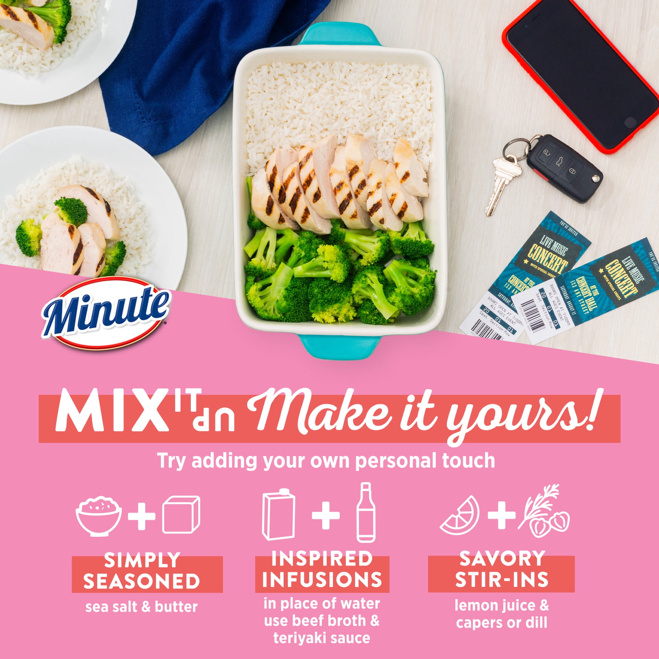 (4 pack) Minute Instant White Rice, Light and Fluffy, Gluten Free, 72 oz Box