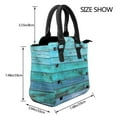 thumbnail image 3 of Blue Old Wood Texture Rivet Fashion One-Shoulder Women's Handbag Tote Bag, 3 of 6