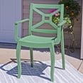 thumbnail image 6 of Sunnydaze Tristana Plastic Stackable Dining Armchair - Set of 2, Green, 6 of 13