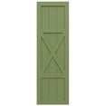 thumbnail image 5 of Ekena Millwork 12"W x 74"H True Fit PVC Center X-Board Farmhouse Fixed Mount Shutters, Moss Green (Per Pair - Hardware Not Included), 5 of 7