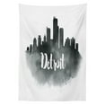 thumbnail image 3 of Ambesonne Detroit Tablecloth Rectangular Table Cover, Black Smoky Cityscape, 60"x84", Charcoal Grey White, 3 of 4