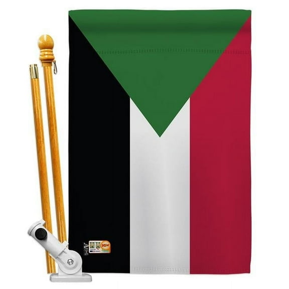 Americana Home & Garden AA-CY-HS-140221-IP-BO-D-US18-AG 28 x 40 in. Sudan Flags of the World Nationality Impressions Decorative Vertical Double Sided House Flag Set & Pole Bracket Hardware Flag Set