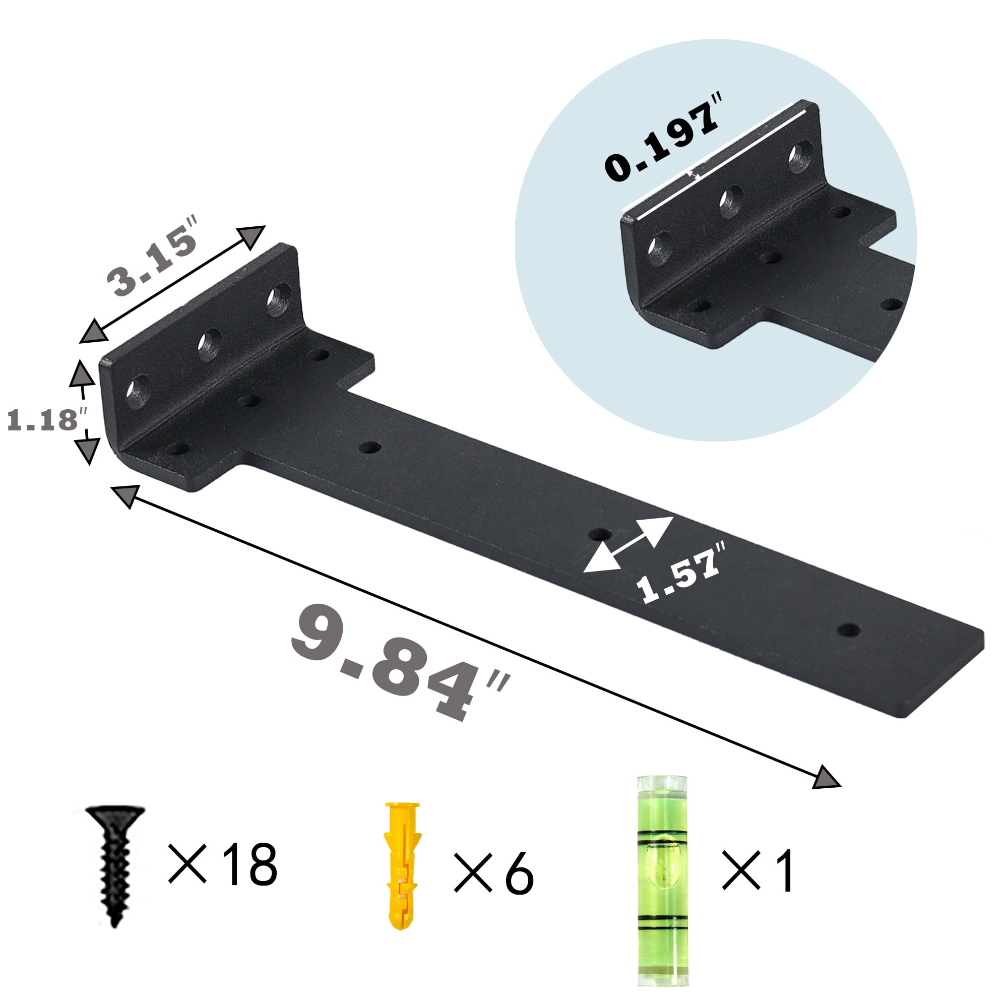 Home Soft Things Floating Shelf Bracket, 10 inch Long, Pack of 2