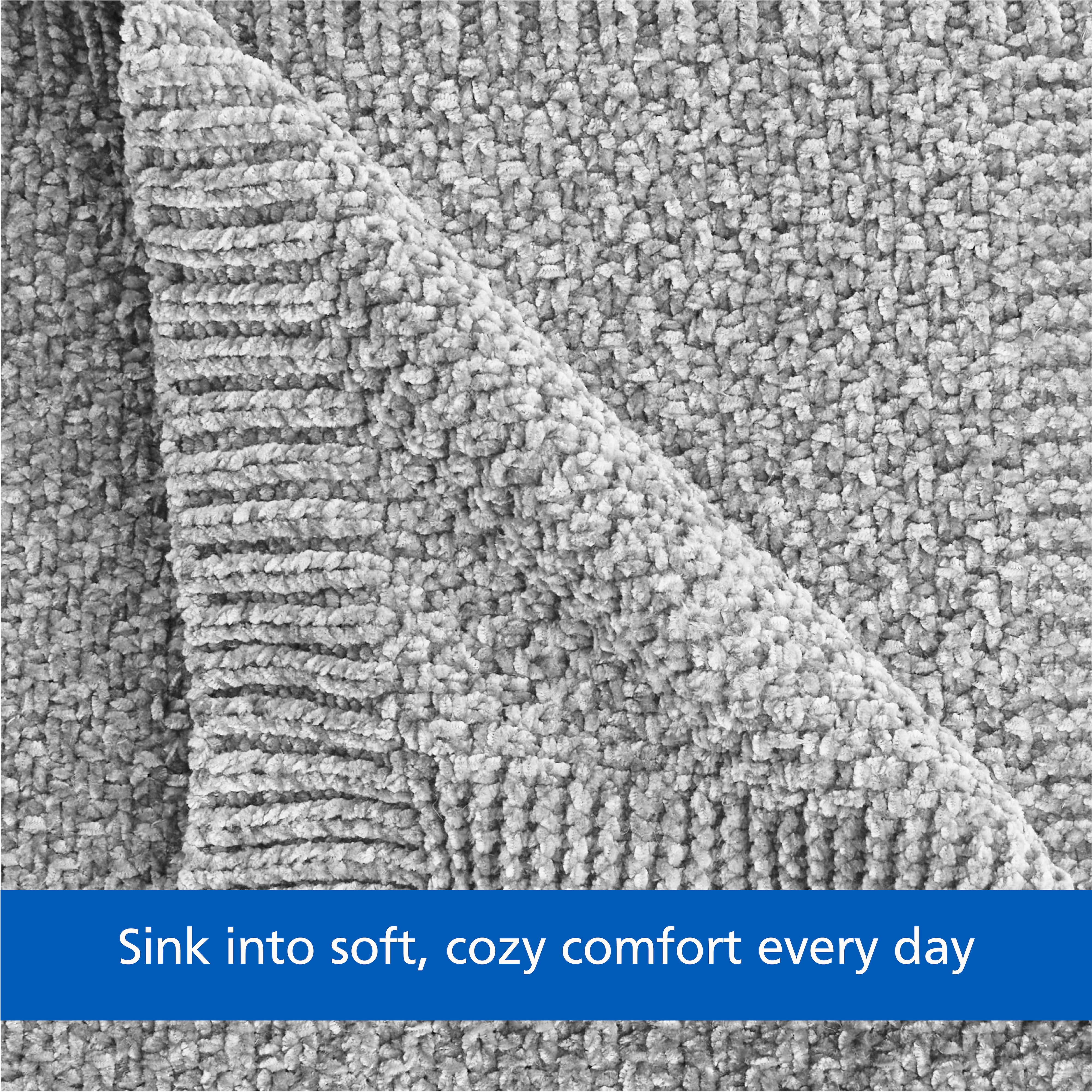 Mainstays Chenille Oversized Couch Throw Blanket, Soft Silver, 50 x 72 in