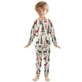 thumbnail image 6 of FORMRS Long Sleeve Top and Pants Pajama Set for Niños 2-Piece Sleepwear, Sizes 18M-8Y, Red Deer, 6 of 6