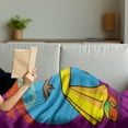 thumbnail image 3 of 70s Party Soft Flannel Fleece Throw Blanket, American Woman Dancing at the Disco Funky Fashion with Smiling Face Art, Cozy Plush for Indoor and Outdoor Use, 50" x 60", Multicolor, by Ambesonne, 3 of 5