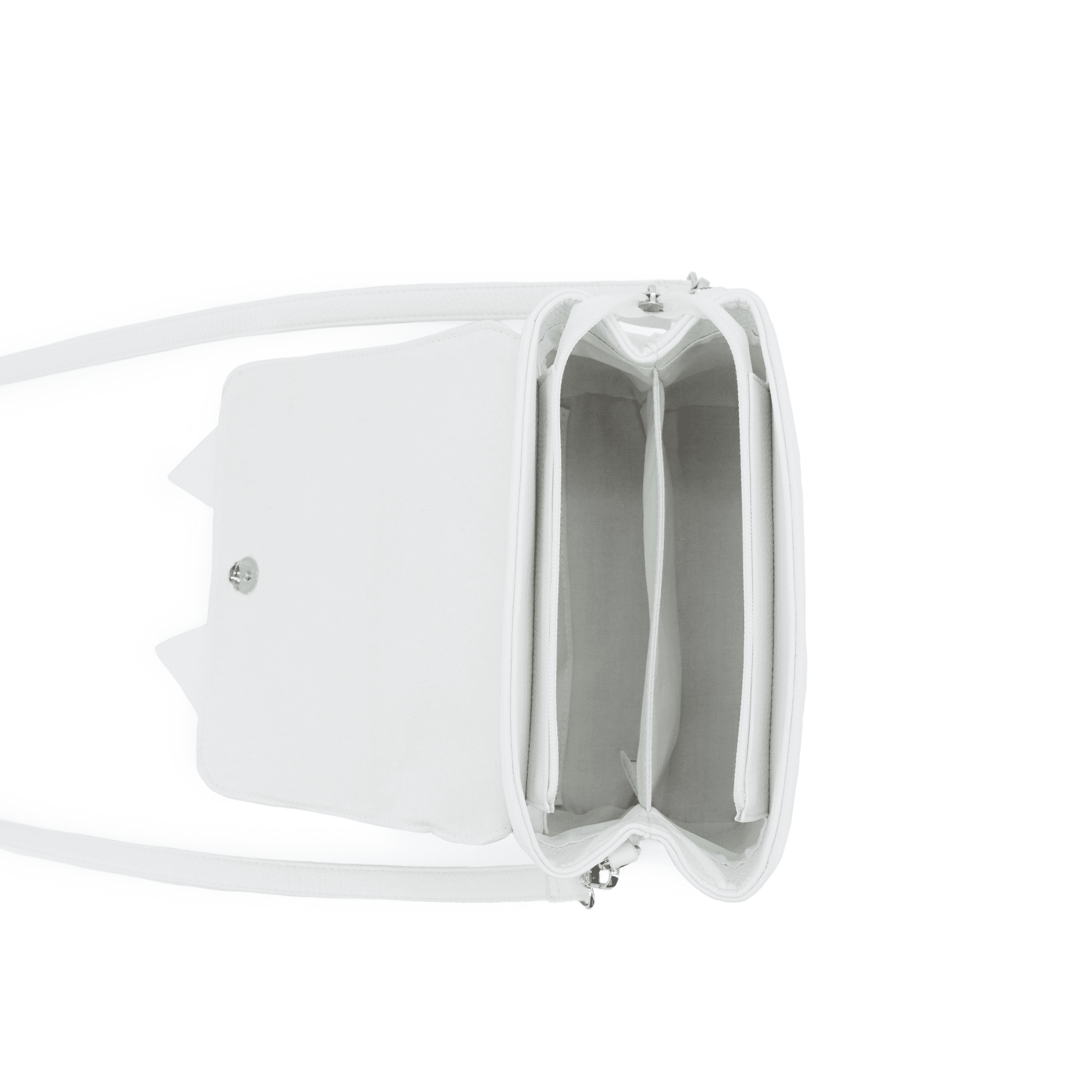 LIKE DREAMS Womens's Vegan Leather Adjustable Detachable Strap Zoey Double Bow Crossbody Bag, White