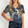 thumbnail image 4 of DORKASM Halloween Costumes for Women V Neck Funny Print Causal Tops Short Sleeve Pumpkin Skeleton Fall Winter Shirt Spooky 2026 Loose Tshirt Multicolor 3XL, 4 of 5