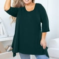 thumbnail image 7 of Gamivast Plus Size Tops for Women Crew Neck 3/4 Sleeve Comfy Tunic Tops Spring Summer Clothes Shirts Blouse Green XL Refunds on My Account from an Online Order, 7 of 7