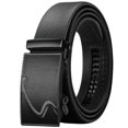 thumbnail image 2 of Men's Dress Belts Texture Automatic Faux Leather Gifts Belt Ratchet Belts for Business Casual Daily Pants, 2 of 6