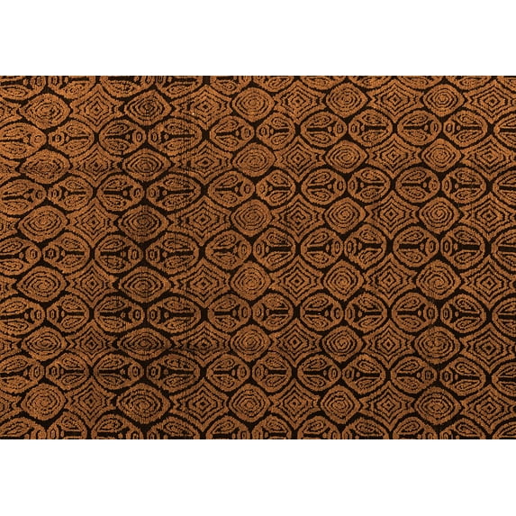 Ahgly Company Indoor Rectangle Oriental Orange Modern Area Rugs, 7' x 9'