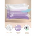 thumbnail image 2 of Purple White Ombre Pillow Cases Standard Size Set of 2, Smooth Satin Pillowcase for Hair and Skin, Modern Romantic Gradient Stripes Decorative Cooling Bed Pillow Covers with Zipper, 20x26 Inches, 2 of 5