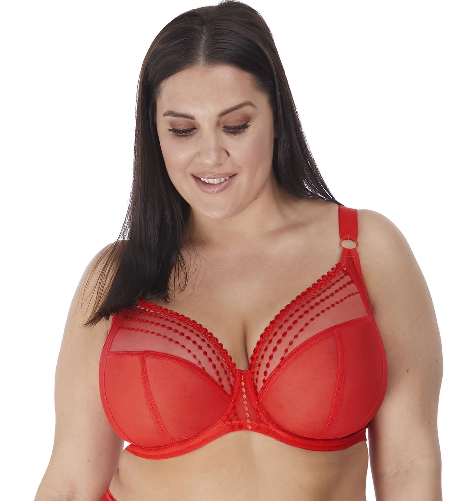 Elomi Elomi Womens Matilda Underwire Plunge Bra, 38HH, Chilli