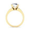thumbnail image 3 of Marina - Moissanite Round Cut Lab Diamond Engagement Ring with Sidestones, 3 of 4