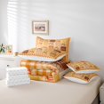 thumbnail image 5 of Manfei Vibrant Pumpkin Sunflower Twin Bedding Sets 7-Piece, Hello Fall Autumn Bedding Comforter Set, Orange Patchwork Plaid Reversible Sheet Sets, Microfiber Bedroom Decor, 5 of 7