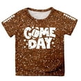 thumbnail image 4 of Fshinging Toddler Girls T Shirts Sequin Football Graphic Summer Tees Tops Glitter Print Short Sleeve Crew Neck Kids Clothes Size 12-13 Years, 4 of 4