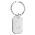 thumbnail image 1 of Solid Polished Engravable Rhodium Plated with Engraveable Area Key Ring Jewelry Gifts for Men, 1 of 3