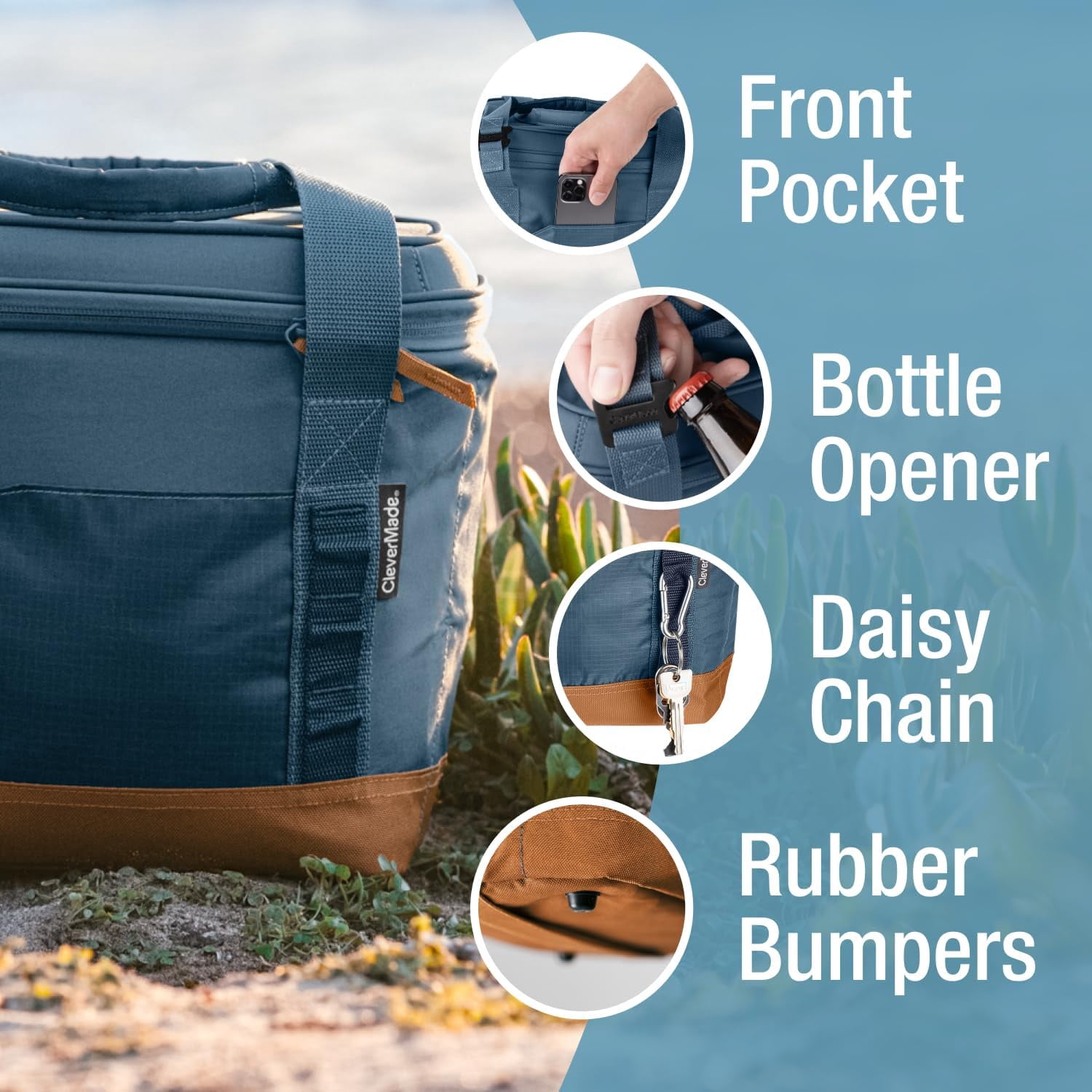 Collapsible Pacifica Cooler - 18 Can - Cool Gray/Cognac