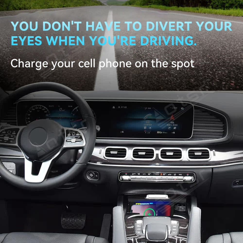 Aotsr AI car Auto wireless charger for 2022 Mercedes-Benz GLE/GLS U.S. Edition Intelligent Infrared Fast Wireless Charging