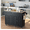 Black-Fully enclosed, variant on Aiho  41.7" W kitchen island with storage with  Solid Wood Adjustable Shelf, rolling kitchen island with Spice Rack, Towel Rack and Removable Tray, For Kitchen, Coffee Bars, Dining Room, Living Room