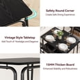 thumbnail image 4 of 5 - piece kitchen negra dining mesa set para 4: rectangular wood top con 4 cushioned sillas para small spaces y apartments, 4 of 7