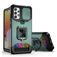 thumbnail image 1 of Ring Holder Stand Case for Galaxy A32(4G Version), Allytech Slide Camera Protector Cover with Magnetic Kickstand Rugged Shockproof [1 Card Holder] Case for Samsung Galaxy A32 4G, Darkgreen, 1 of 5