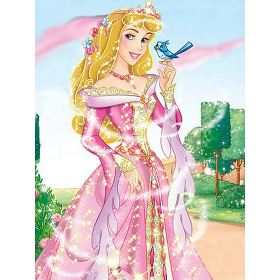 Princess Aurora Diamond Art Painting Kits - Full Drill Diamond Dots Paintings for Beginners, Round 5D Paint with Diamonds Pictures Gem DIY Adult Crafts 12x16inch