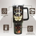 thumbnail image 6 of Gothic Tumbler with Handle and Straw 40 OZ Goth Moth Flowers Cup Coffee Travel Mug Stainless Steel Insulated Water Bottle Goth Moon Witchy Decor Gifts for Women, 6 of 6