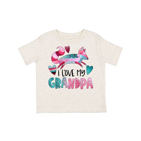 

Inktastic I Love My Grandpa Pink and Blue Fox with Hearts Gift Toddler Boy or Toddler Girl T-Shirt