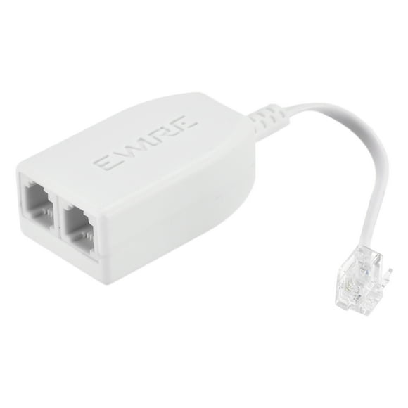 Unique Bargains In-Line DSL Splitter Filter, 6p2c 2 Way Socket Adapter Phone Line Splitter for Telephone, Fax Machine White