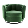 thumbnail image 6 of Modway Embrace Tufted Performance Velvet Swivel Chair in Black Emerald, 6 of 7