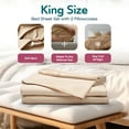 thumbnail image 2 of Sleepgram Viscose from Bamboo King Bed Sheets w/2 Pillowcases, Sand, 2 of 6