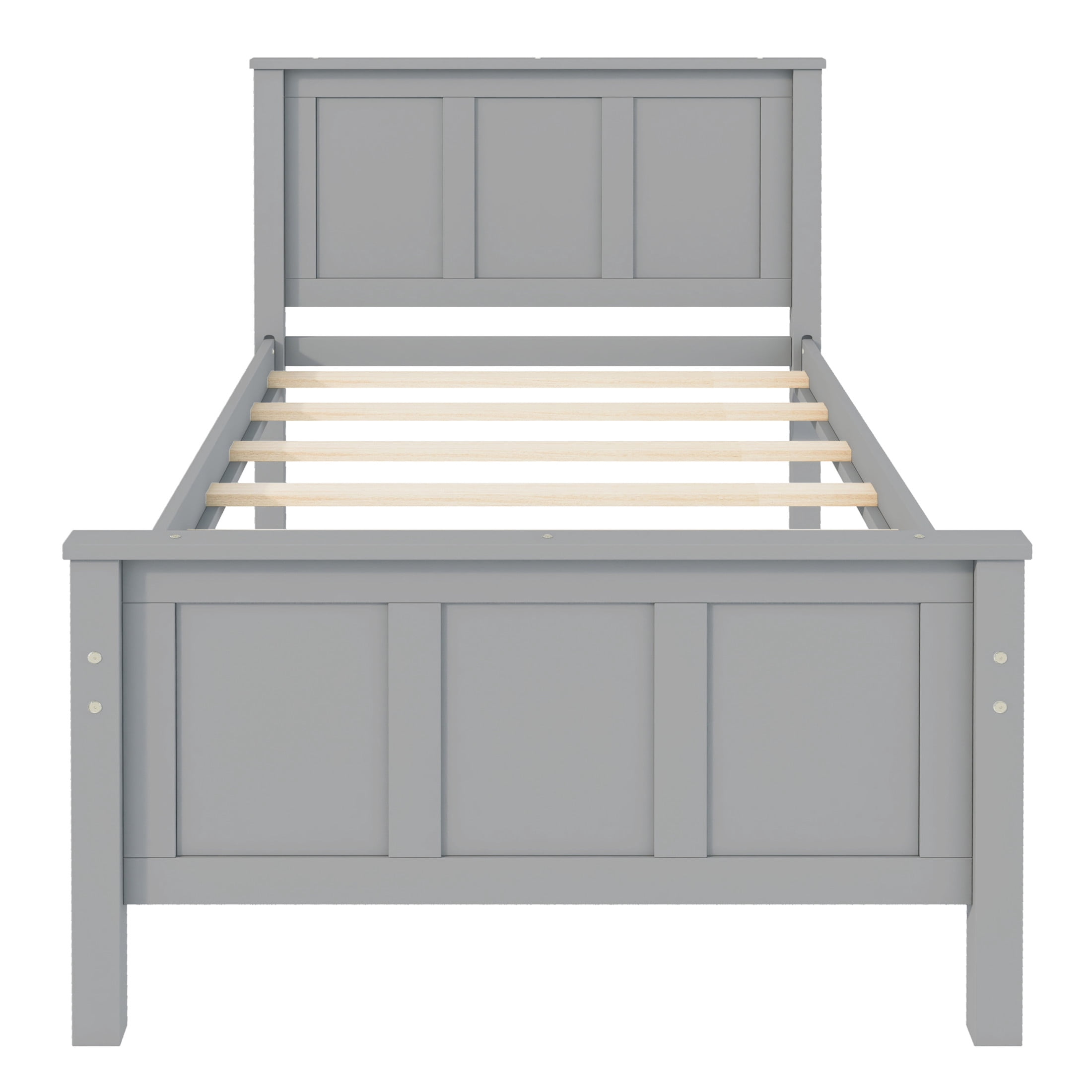 Noble House Udolf Twin Size Platform Bed with Trundle and Storage Drawers, Pine Wood Bed Frame, Gray