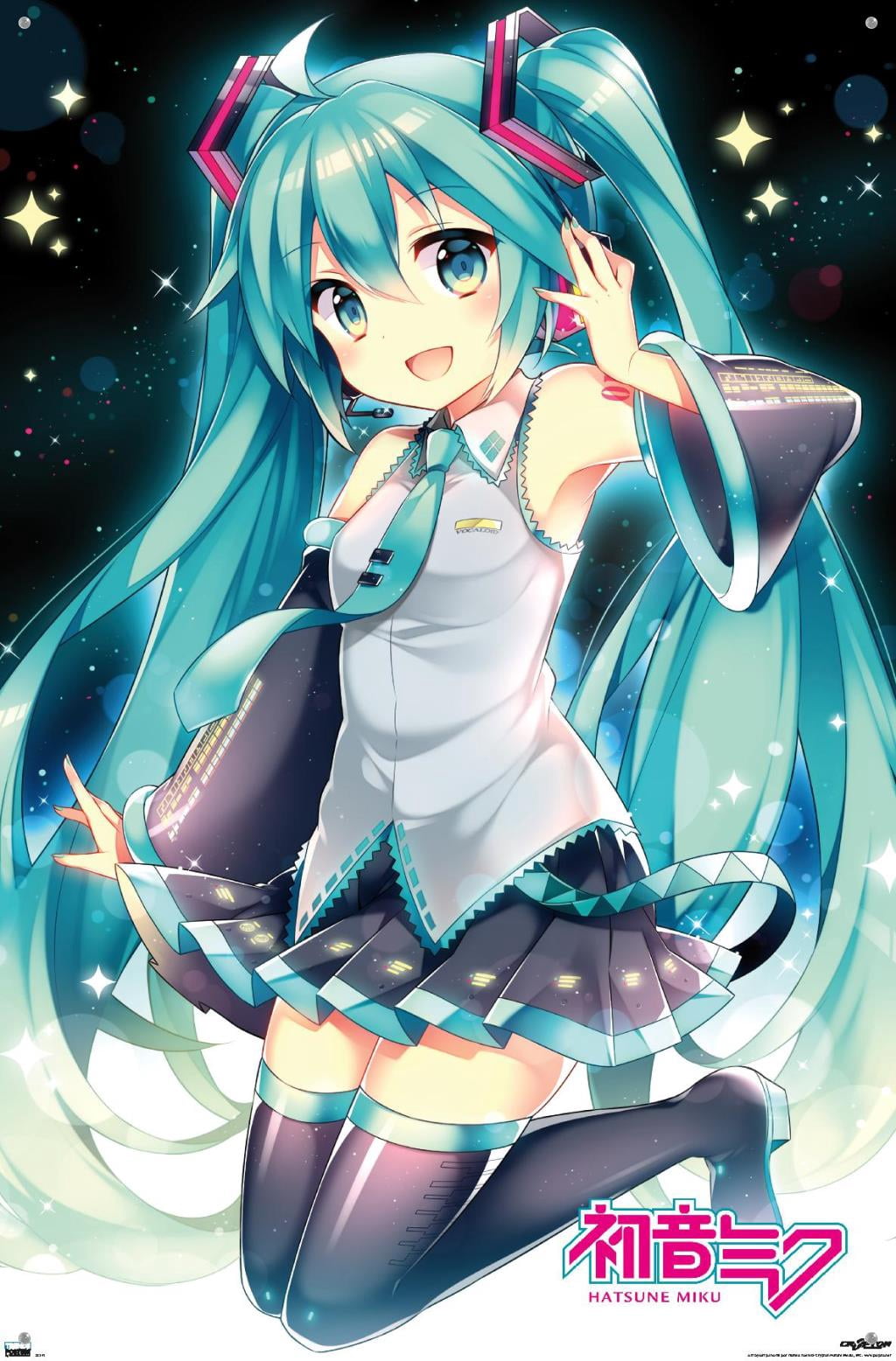 Hatsune Miku - Smile Wall Poster with Pushpins, 22.375" x 34"