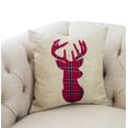 thumbnail image 3 of Holiday Deer Tartan Plaid Ruffle Border Christmas Decorative Throw Pillow (17"x17" Plaid Deer, Case Only), 3 of 4