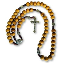 Saint Benedict Wooden Rosary Men Women Wood Prayer Beads Cross Crucifix