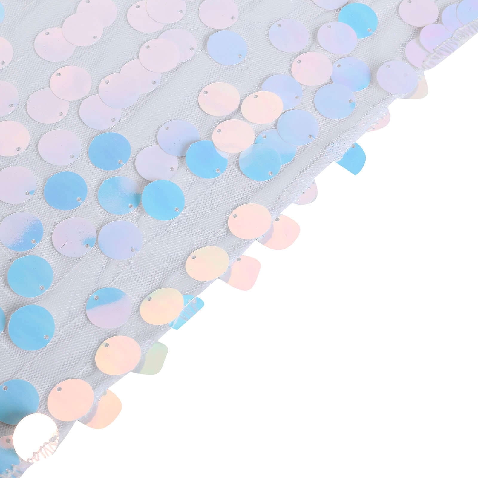 Efavormart 54" x 4Yards - Iridescent Blue Payette Sequin Fabric Roll with Mesh Fabric Base