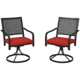 thumbnail image 1 of Outsunny Patio Swivel Chairs with Cushion, Outdoor Swivel Rocker, Red, 1 of 10