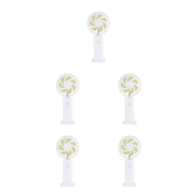 maskred ABS Portable Fan Electric Replacement Outdoor Summer Rechargeable 3 Gear Handheld Quiet Running Cooling Fans Cooler White Type 2 5Set