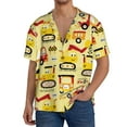thumbnail image 3 of Disketp Men's Hawaiian Funny Construction Vehicles Print Shirts Button Down Holiday Beach Shirts-4X-Large, 3 of 7