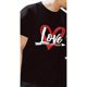 thumbnail image 2 of His & Hers Love Heart Matching T-Shirts - Casual Black Cotton Tees with Red Arrow Design, Crew Neck, Short Sleeve, 180g - Perfect for Couples, Valentine's Day Gift Tee For Adult, Men, Women, Teen, Te, 2 of 7