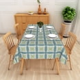 thumbnail image 2 of Nanqianyi Teal Green Grid Print Rectangle Tablecloth,70x60 Inch,Waterproof Oilproof Machine Washable Table Cover, 2 of 6